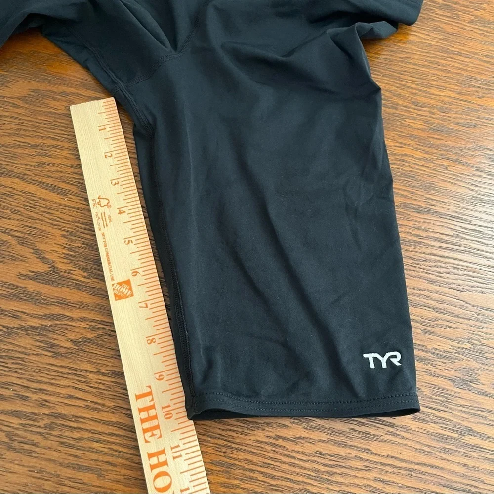 TYR Boys Durafast Elite Jammer Swimsuit Solid Black Swim Size 26****